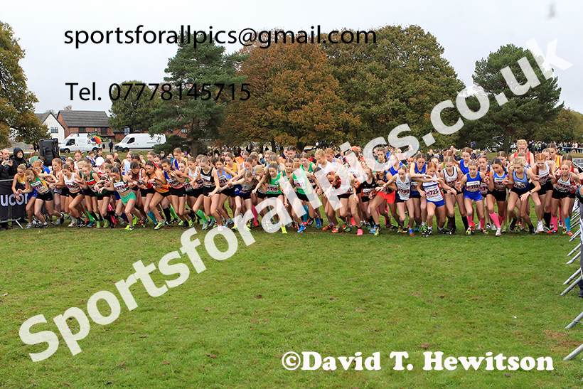 Girls Under-15s 2024 National Cross Country Relays, Berry Hill Park, Mansfield.   Photo: David T. Hewitson/Sports for All Pics